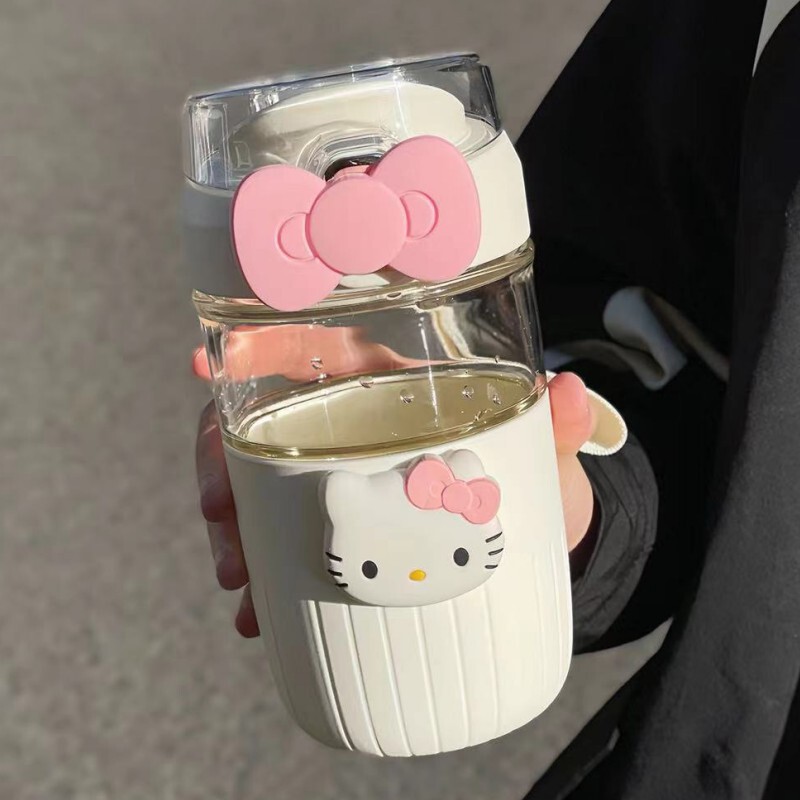 玻璃杯女高颜值耐高温咖啡杯水杯学生茶水分离泡茶杯便携运动水杯