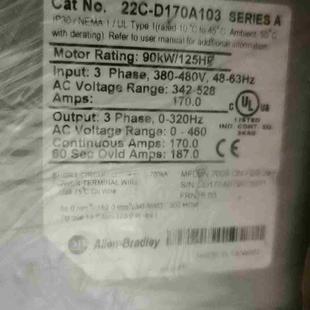 D170A103质量包 22C 询价 AB变频器400系列90kw