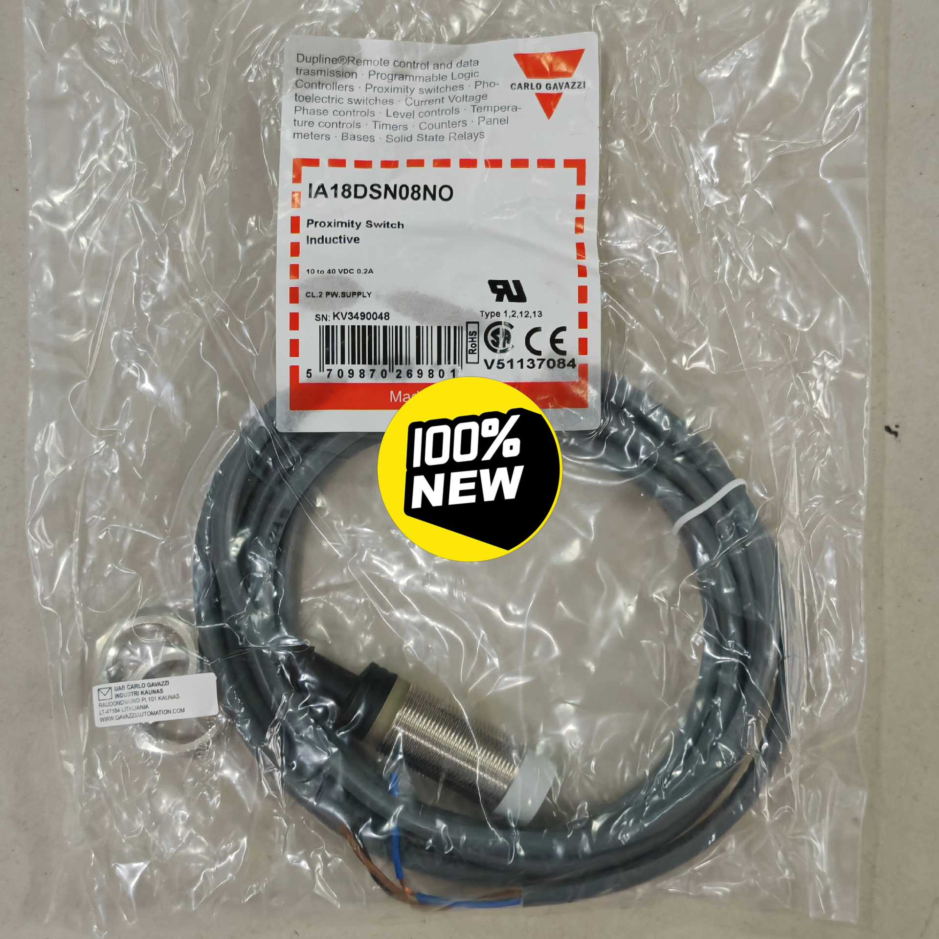 IA18DSN08N0瑞士佳乐接近开关IA18D~议价