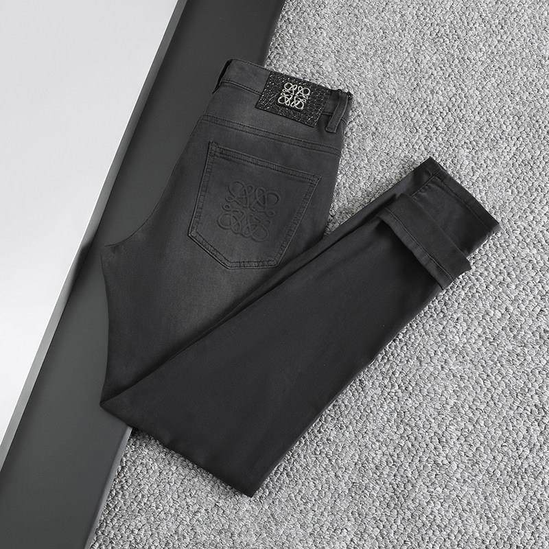 2025年新款夏季薄款深黑灰色牛仔裤男士修身裤子小直筒弹力休闲