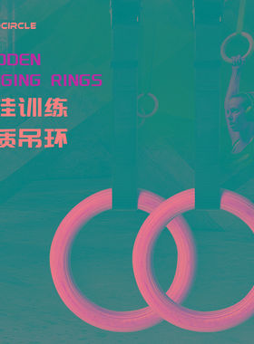 procircle木制吊环桦木成人儿童体操训练引体向上家用健身单杠