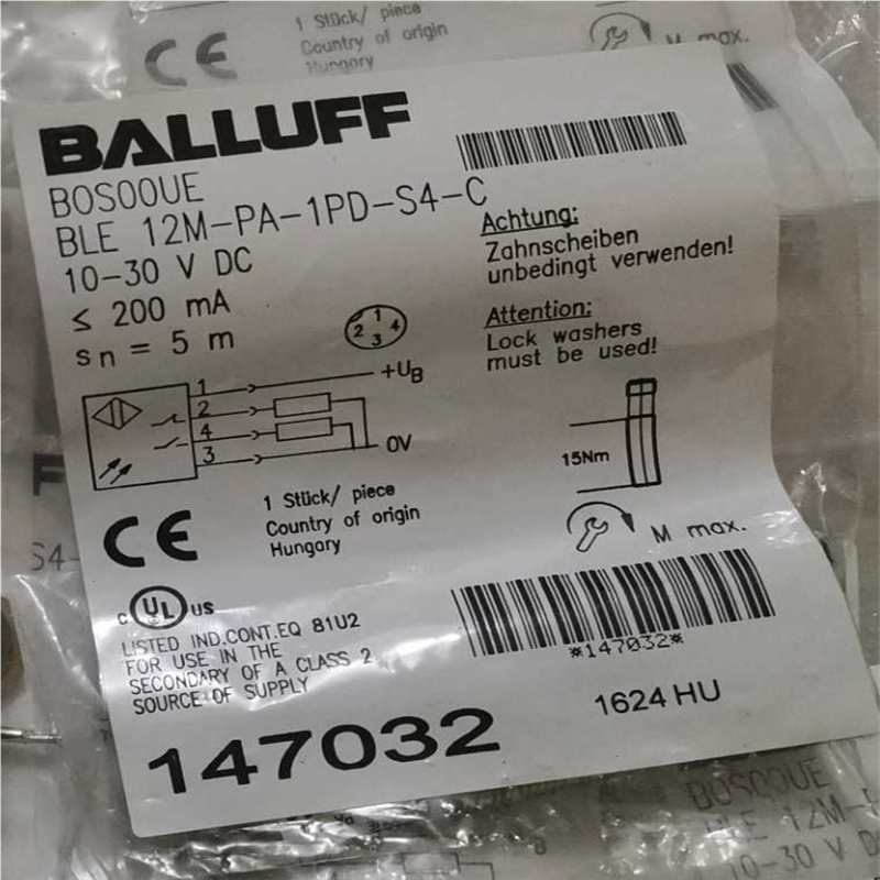 【汇生 】12M-PA-1PD-S4-C 巴鲁夫传感器【议价】