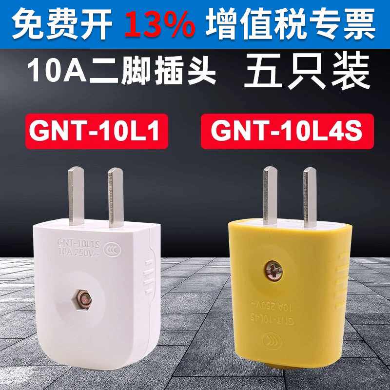 二极两脚 两眼带接线柱插头10AGNT-10L1家用接线插头2眼