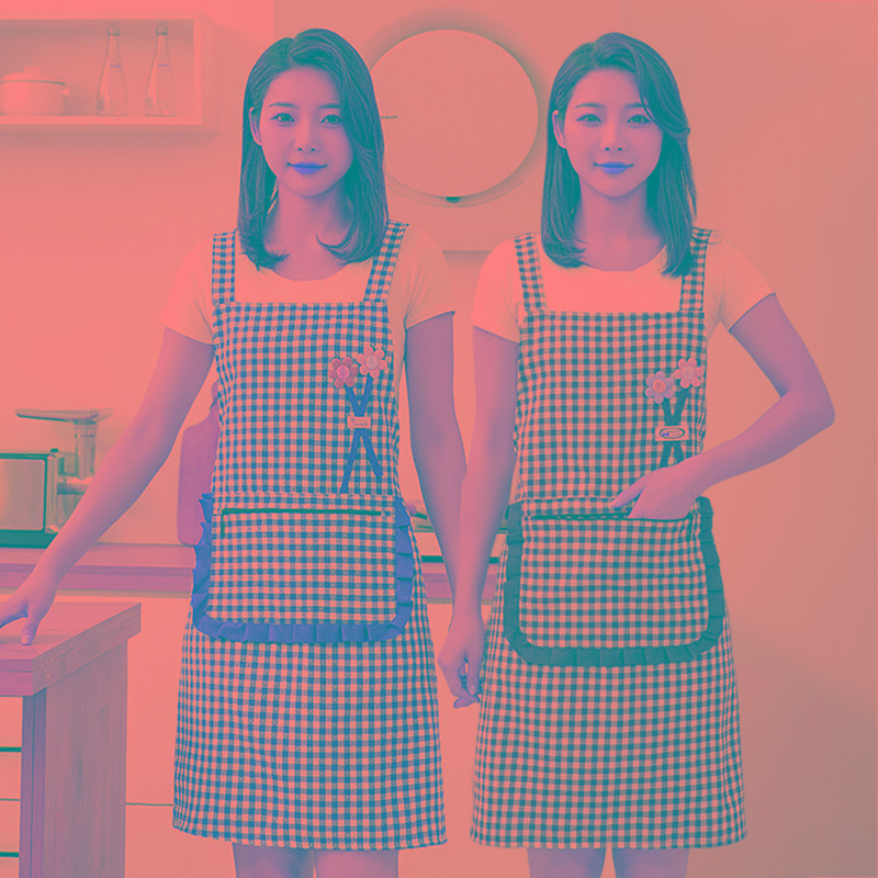 2024新款韩版女士时尚围裙家用厨房做饭H肩带工作服透气背带围腰