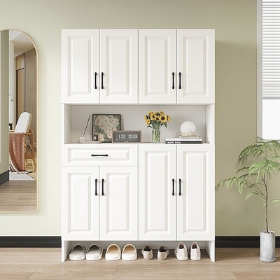 实木入门鞋柜欧式家用门口收纳现代简约一体进门玄关实木大容量客