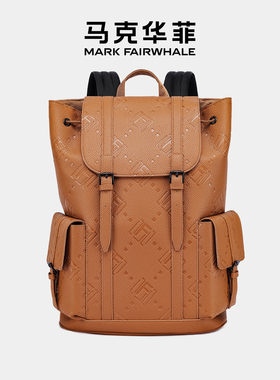 Mark Fairwhale/马克华菲个性百搭休闲印花通勤旅游大容量双肩包