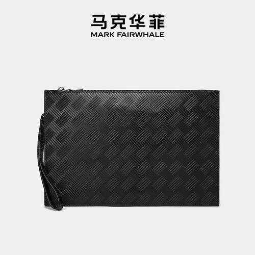 马克华菲休闲编织手拿包男士商务