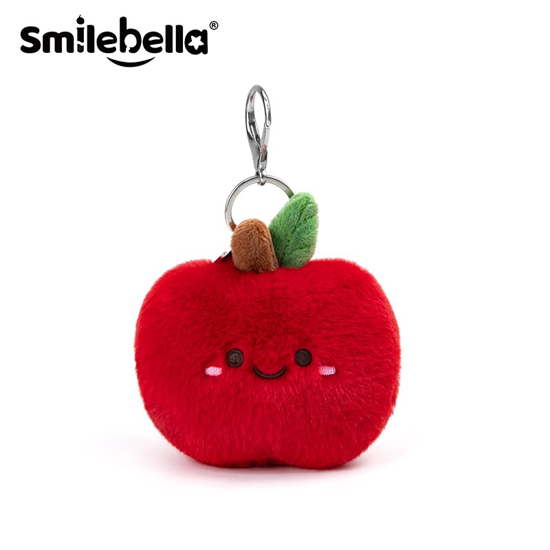 SmileBella开心苹果毛绒挂件治愈玩偶钥匙扣包包挂饰中秋生日礼物