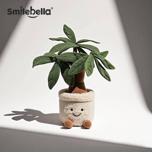 发财树绿植盆栽小熊玩偶毛绒玩具