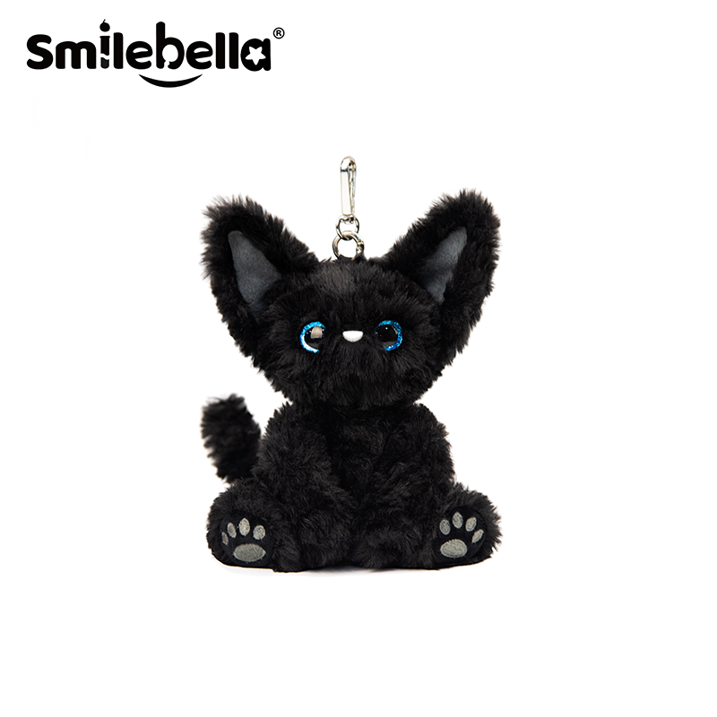Smilebella小黑猫包包挂件钥匙扣挂饰毛绒玩具公仔玩偶女生日礼物