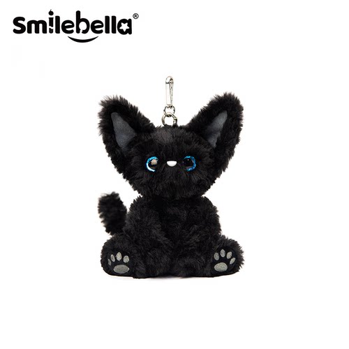 Smilebella小黑猫毛绒钥匙扣