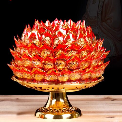 8层大莲花糖塔佛前荷花灯糖寺庙佛台法会拜妈祖闽南潮汕糖塔莲花