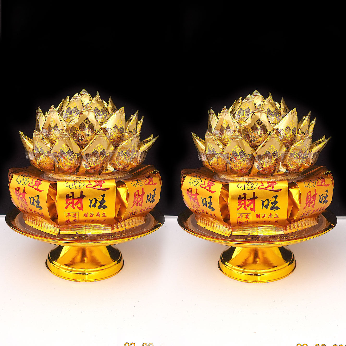 茶叶糖塔手工制作潮汕中秋拜月娘闽南初一十五拜拜发财莲花糖果塔