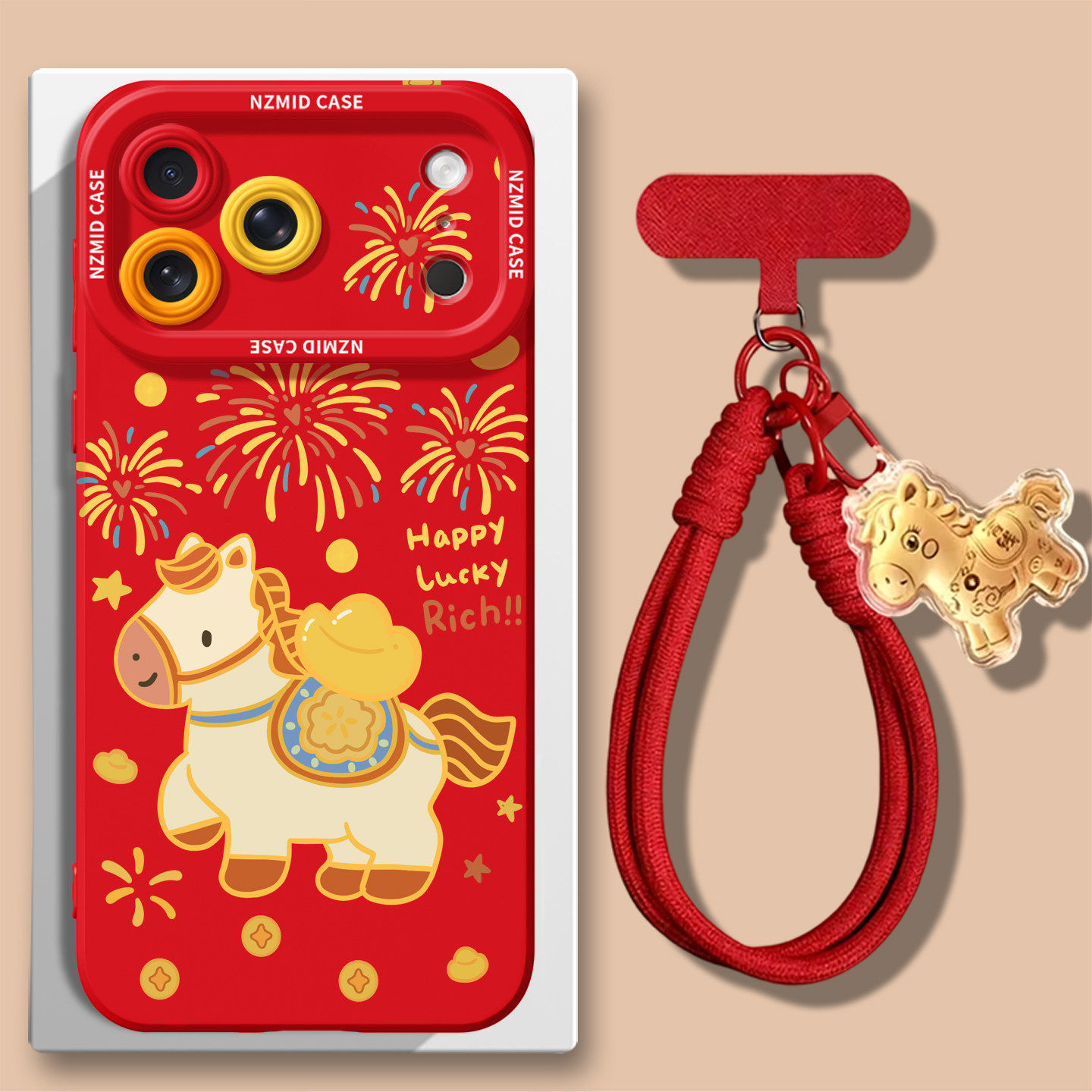 适用苹果17手机壳烟花小马iphone16ProMax新年款14/15喜庆13卡通12女带挂绳11软X/XR全包8plus硅胶Air,3C数码配件,手机保护套/壳,淘宝优惠券,粉丝福利购,淘宝优惠卷