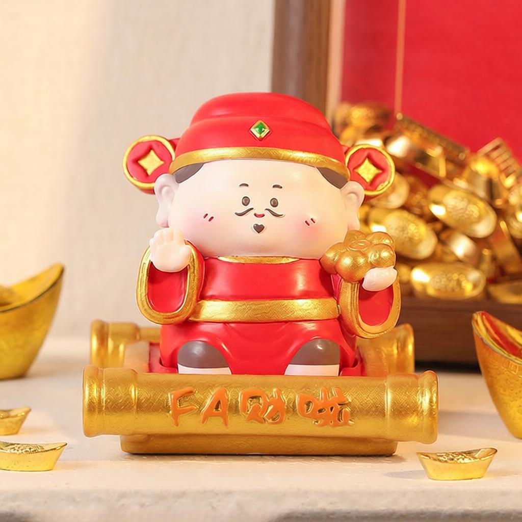 创意财神手机支架树脂工艺摆件办
