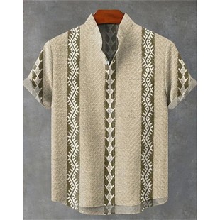 3D数码印花休闲衬衣 3D digital printed casual button up shirt