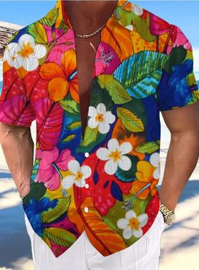 3D digital printed beach casual shirt 3D数码印花沙滩休闲衬衫