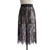 skirt Elastic 松紧腰蕾丝半身裙女 transparent lace waist with