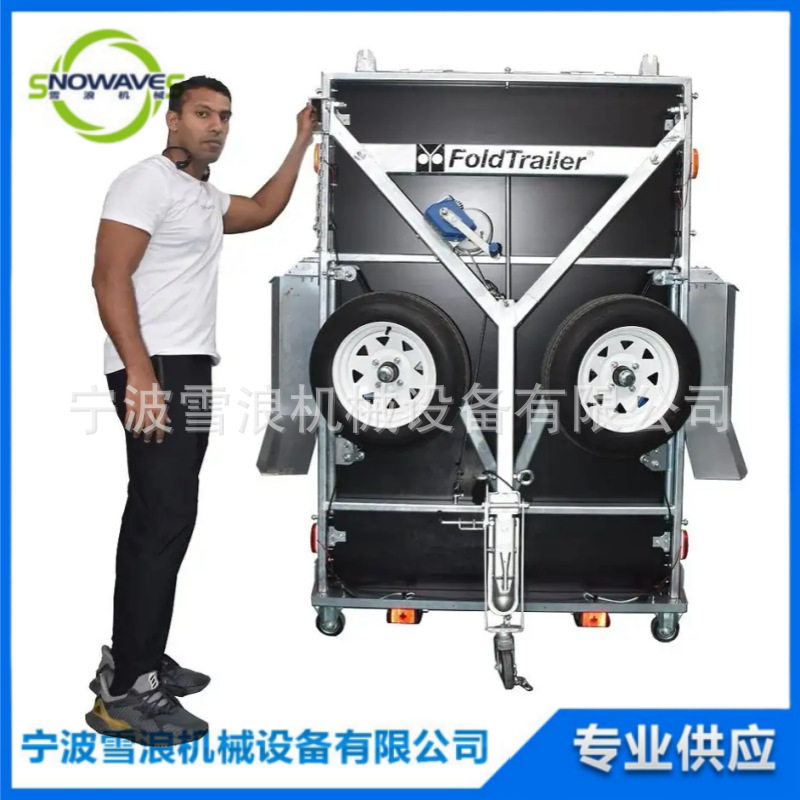6x4后挂镀锌折叠平板拖车