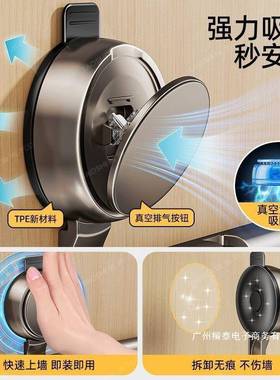 厂家直OVI销吸盘后打孔挂钩承重卫生间免壁挂门衣架浴室一排衣挂