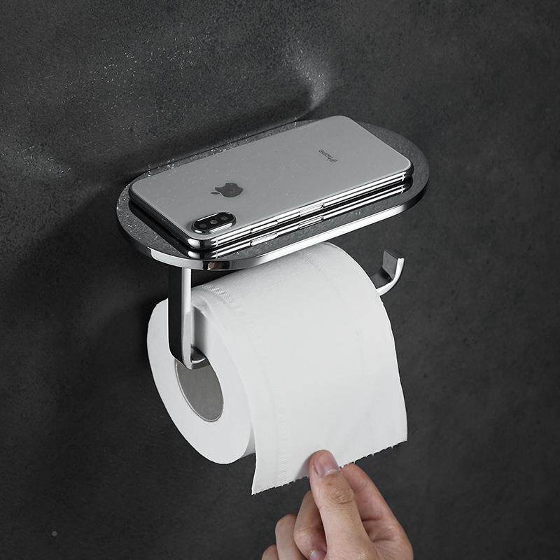 卫置生300间纸全手机巾架免打孔浴室铜卷纸架物架厕所壁挂纸巾钩