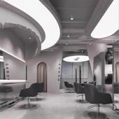 理发店专用灯美花发手机店吊顶圆形店弧354形长方形超亮天补光无