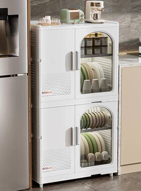 厨碗碟收纳功柜台面碗餐筷具收纳盒多能家用双层沥房水碗柜储Fhhh