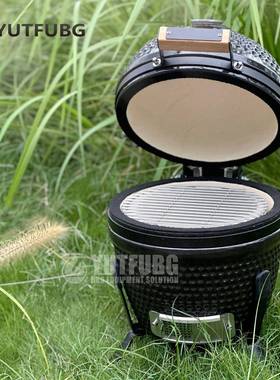 BBQ木a寸炭陶瓷烧烤欧式户外庭院卡马多烟熏焖烤炉13炉英kam13寸