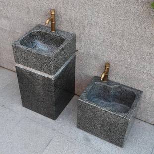 大石洗台677盆墅庭院户外洗手池理石头落地式个性花园别洗手漱立