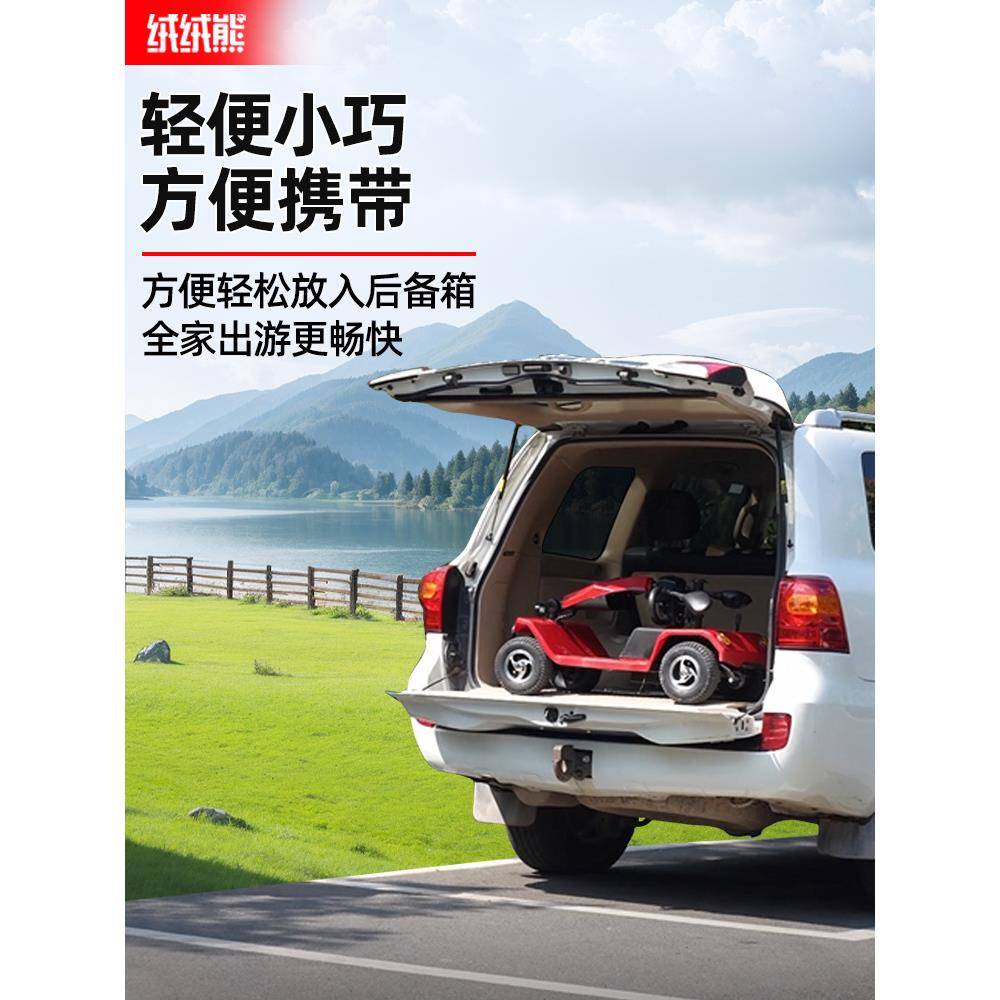 老代FDX步车四轮电动残疾家用人老年可代步车助力车双人折叠雅人