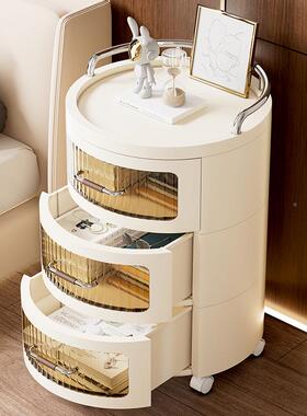 多抽屉式收纳加厚可移动层储物柜室奶油风入户置物柜卧床头WQW柜