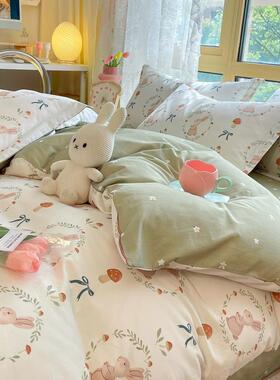 40支全纯棉棉137ZJH0卡通四件套床笠3款小清新家三用件套厂家
