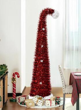 厂家直布圣供爆款热现货圣诞帽HTB歪头树销诞场景置造型装饰摆件