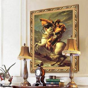 仿真有框油画拿破仑LJ9074关人欧式装饰画房办公室玄过道物书壁挂