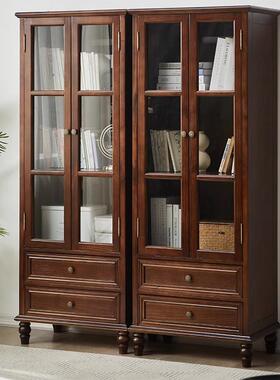 餐r一^实木边柜美YNN轻奢书柜现代简约客厅多功能靠墙体高酒式柜