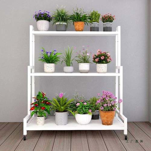 05新2款花架可移动带UJU轮置物式架客厅落地铁艺2多层花架子阳台