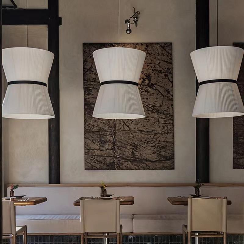 日式餐厅饭店餐桌布艺吊灯卡座包间吧台茶室创意民宿布艺装饰灯具