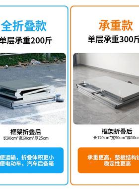 网红移吃OBK动折叠摊摆车展示架带推轮子小车车摆地摊夜市货架带