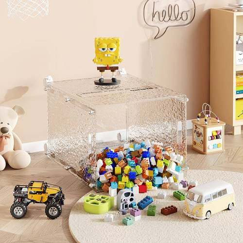 水波儿童玩大具收纳箱家容量纹储物用箱洗衣篮脏衣篮带滑HN-9031