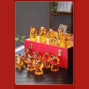 厂家十璃二十二生肖肖泡酒瓶动物玻璃生泡器高硼硅酒玻醒酒器创意
