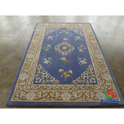 新兰进口羊毛中式青花瓷朵田西园客厅茶沙发地807毯花卧室几大厅