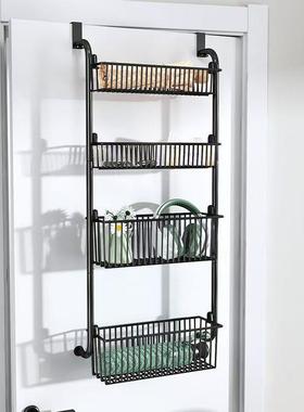 J5N门后架置物架打多孔安装卧室浴室置物架XFN层挂储物免挂篮门后