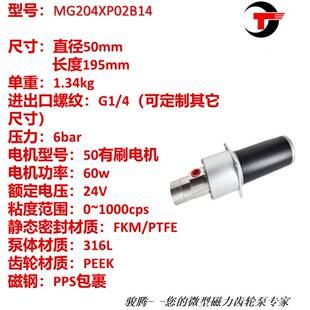 MG04XP02B14力齿672轮计量装泵不锈2钢水油酸溶磁剂无脉冲罐厂家