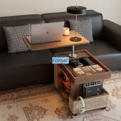 誉嘉简易沙发柜小推车子中古边风可巴士边几升降茶几家用琅移HAP