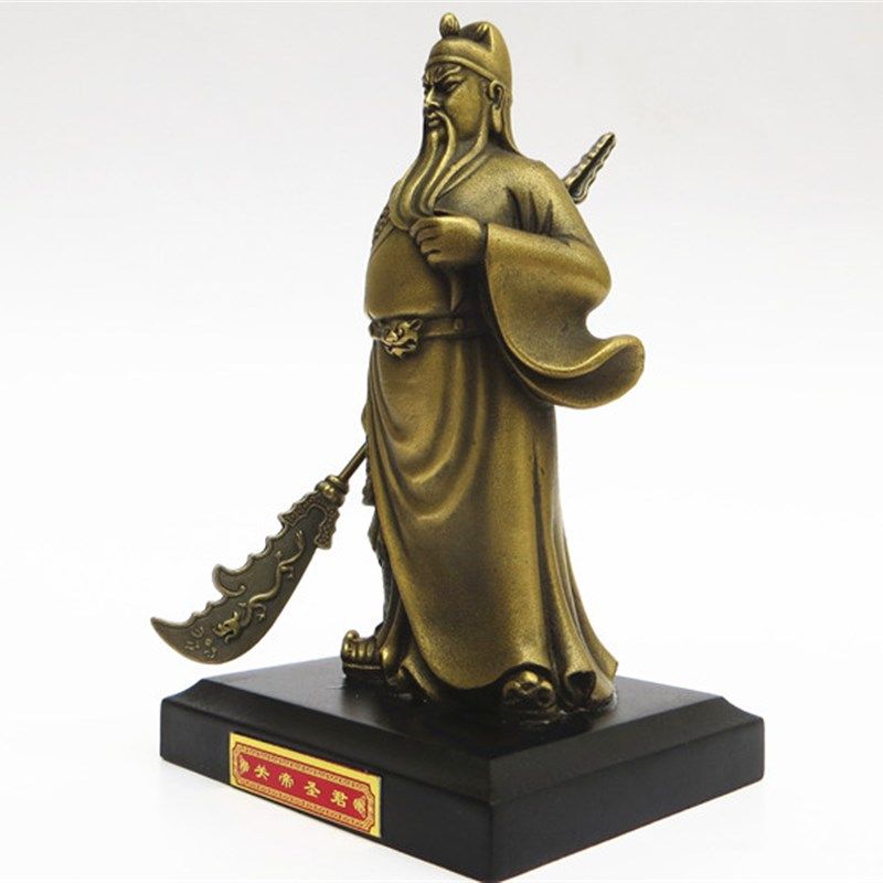 关帝故里纯青铜像关公关二爷车内D载摆件汽车饰品武财神纯铜礼品