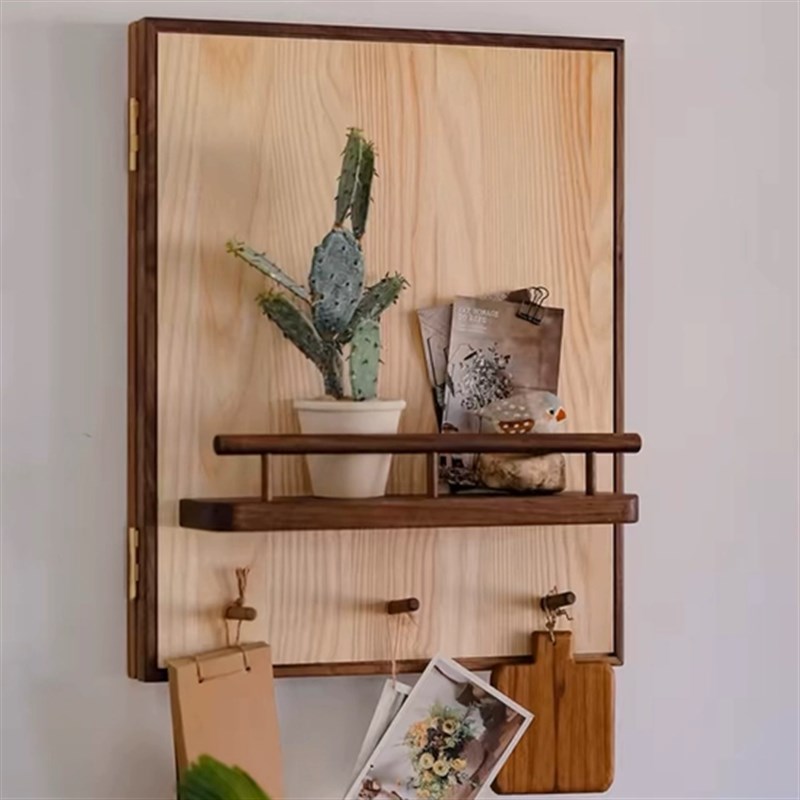 电表箱装饰画实木电箱遮挡改造创意挂衣置物架樱桃Y木电闸盒挂画