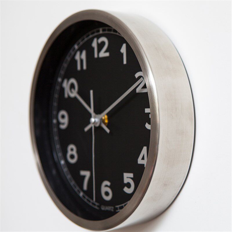 金属超静音挂钟卧室客厅挂钟 钟E表石英钟 创意壁钟欧美挂表