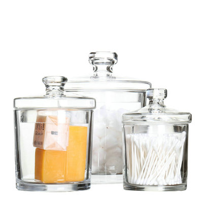 加厚玻璃储物罐摆件m透明糖果罐厨房样板间摆饰糖缸甜品器皿棉签