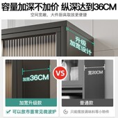 厨房置物架落地多层置物柜家用靠墙带门微M波炉烤箱蔬菜饭碗收纳