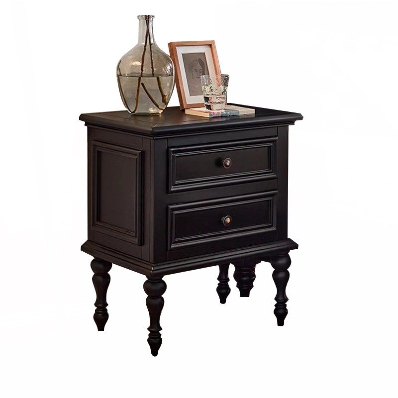 美式实木床头柜卧室床边柜v抽屉柜黑色复古床边小型收纳储物柜子,住宅家具,床头柜,淘宝优惠券,粉丝福利购,淘宝优惠卷